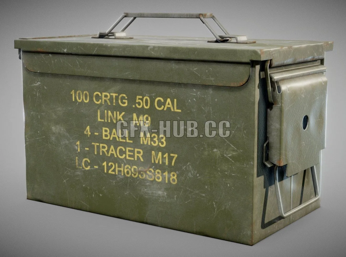 PBR Game 3D Model – Used millitary Ammo box M2A1