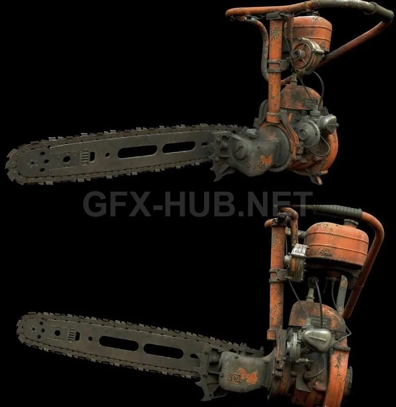 PBR Game 3D Model – USSR Chainsaw Druzhba