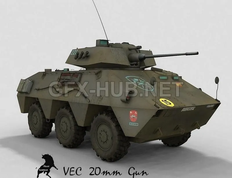 PBR Game 3D Model – Vec-20 Spanish Army