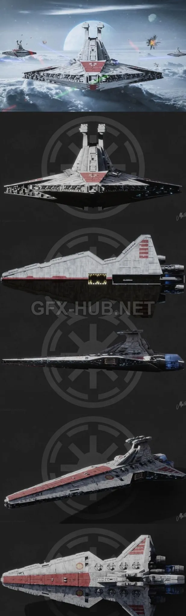 PBR Game 3D Model – Venator-class Star Destroyer