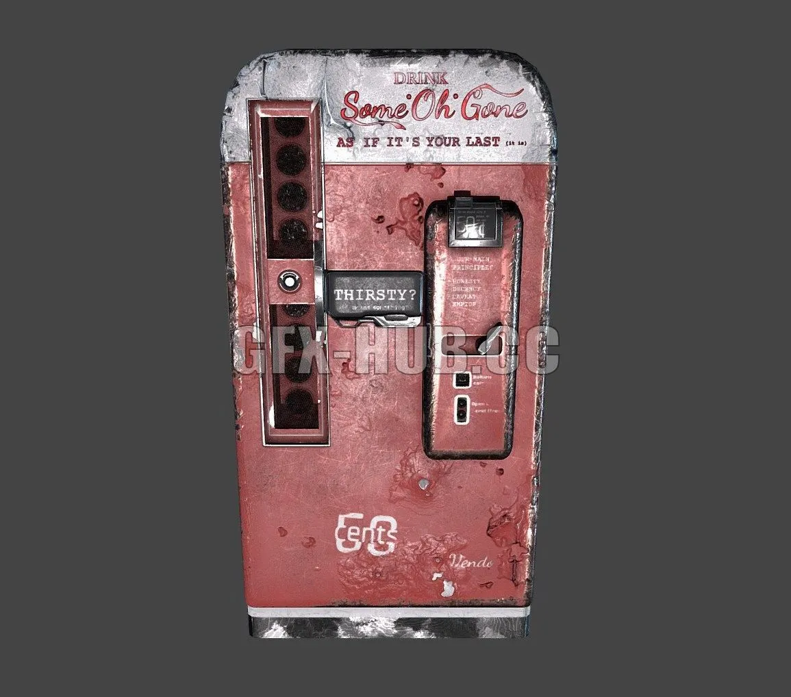 PBR Game 3D Model – Vending Machine (SCP 087)