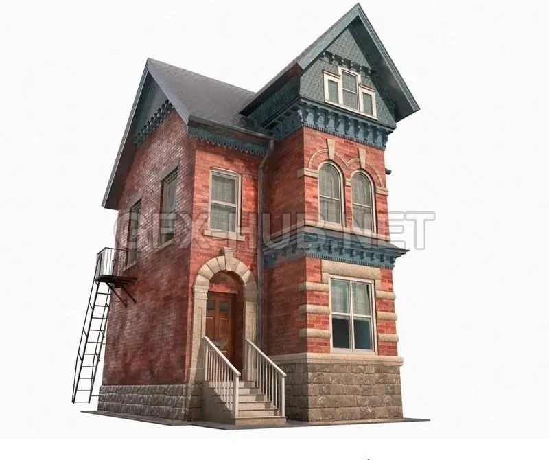 PBR Game 3D Model – Victorian house