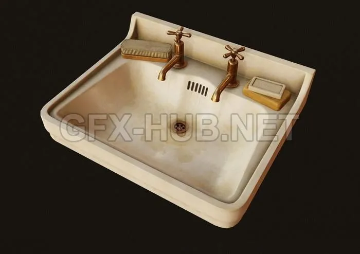 PBR Game 3D Model – Victorian Sink