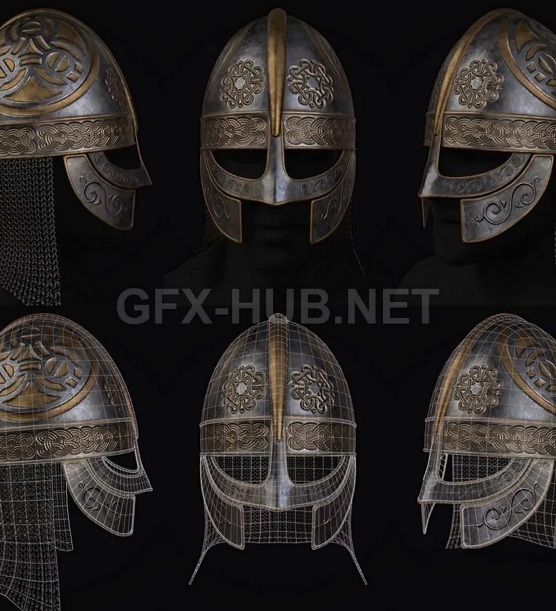 PBR Game 3D Model – Viking Helmet PBR