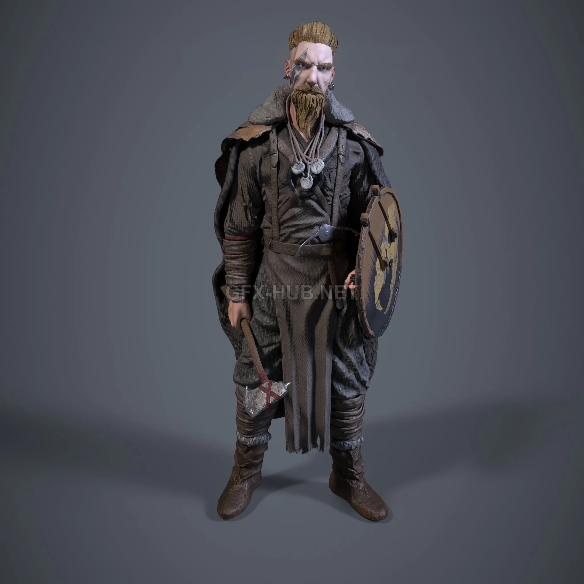 PBR Game 3D Model – Viking man