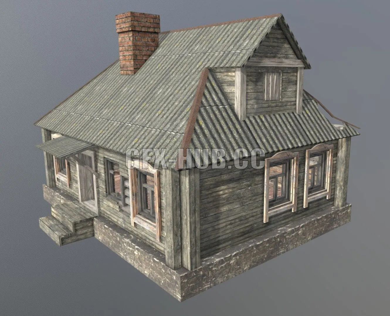PBR Game 3D Model – Village house