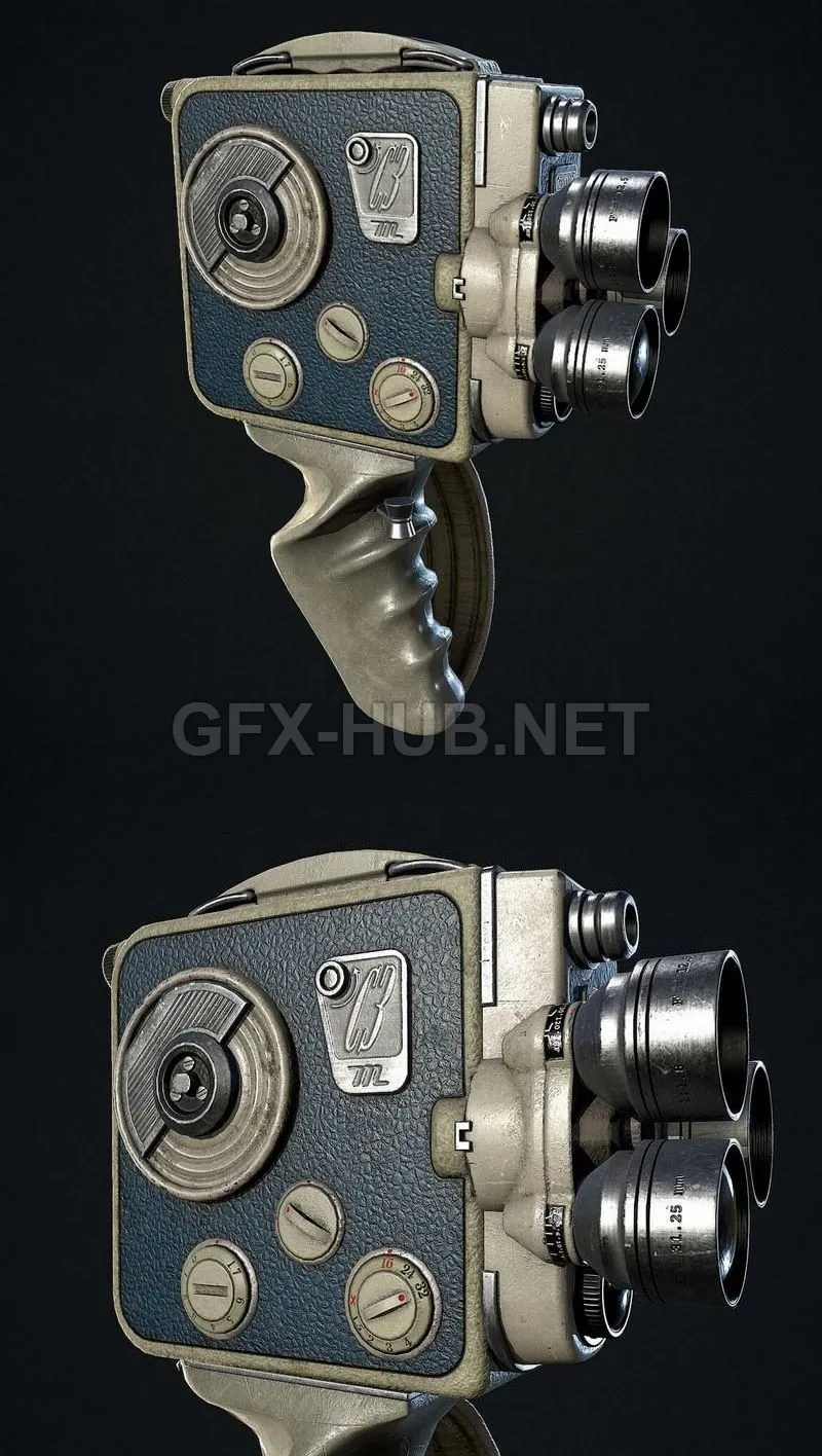 PBR Game 3D Model – Vintage camera