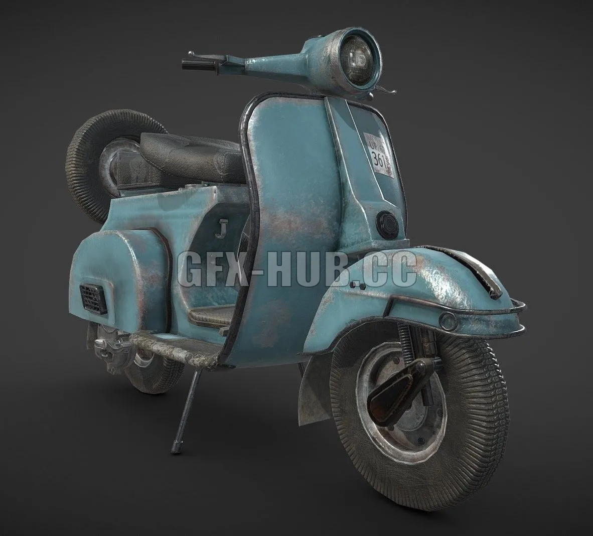 PBR Game 3D Model – Vintage Scooter