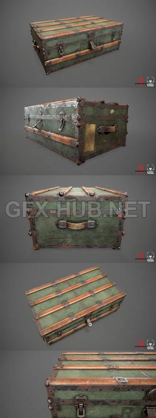 PBR Game 3D Model – Vintage Trunk Box