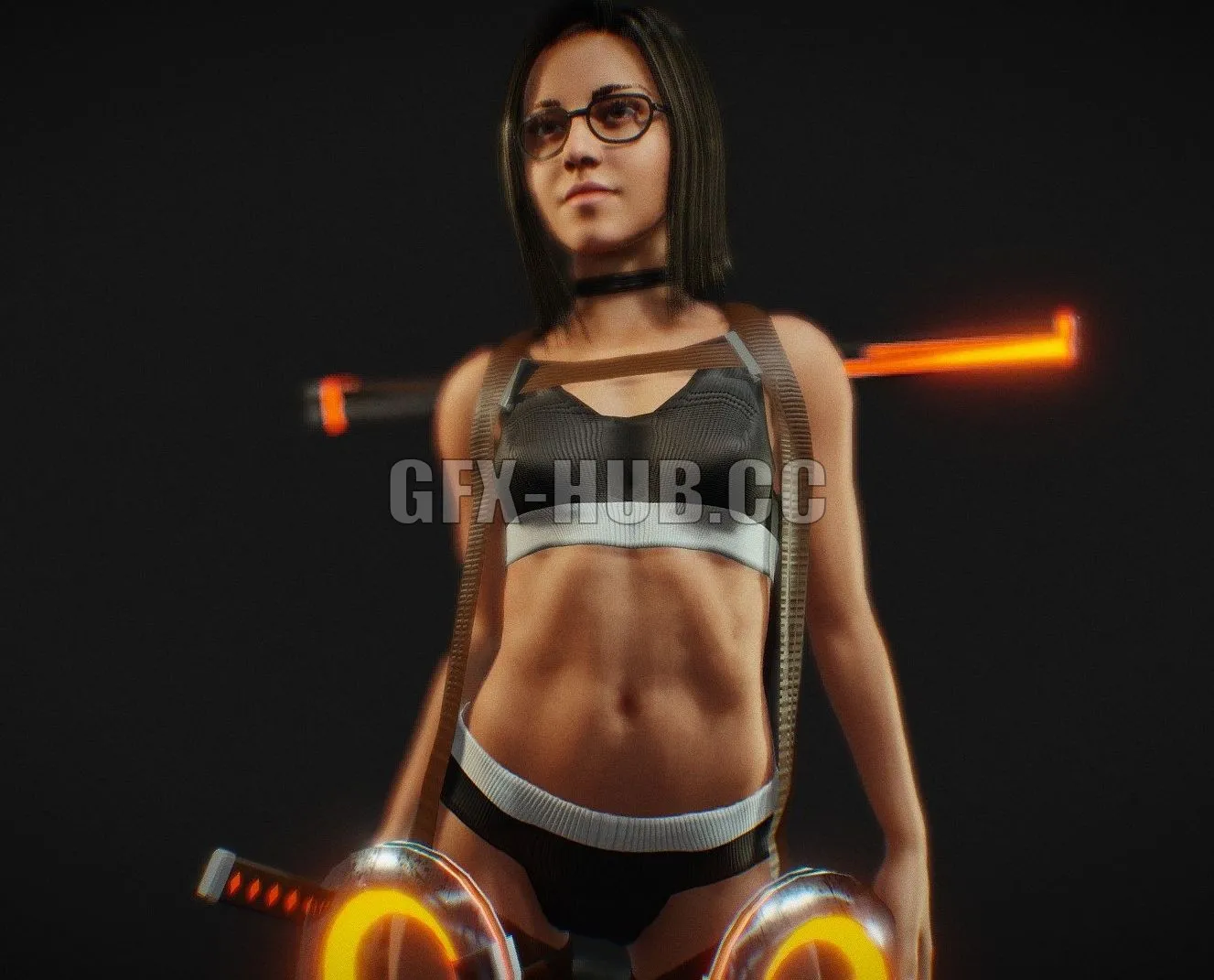 PBR Game 3D Model – Warrior Girl