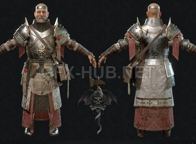 PBR Game 3D Model – Warrior Priest
