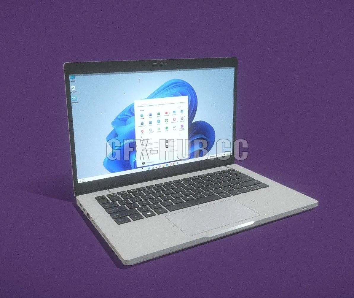 PBR Game 3D Model – Windows Laptop