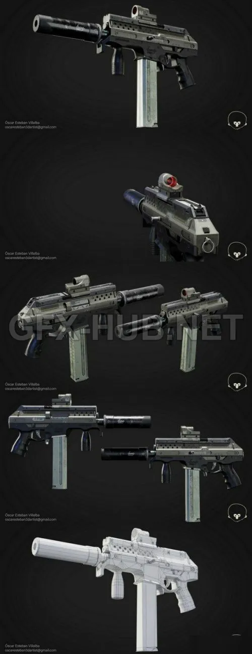 PBR Game 3D Model – Auto SMG PBR