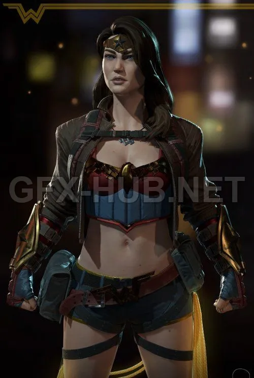 PBR Game 3D Model – Wonder Woman Undersuit