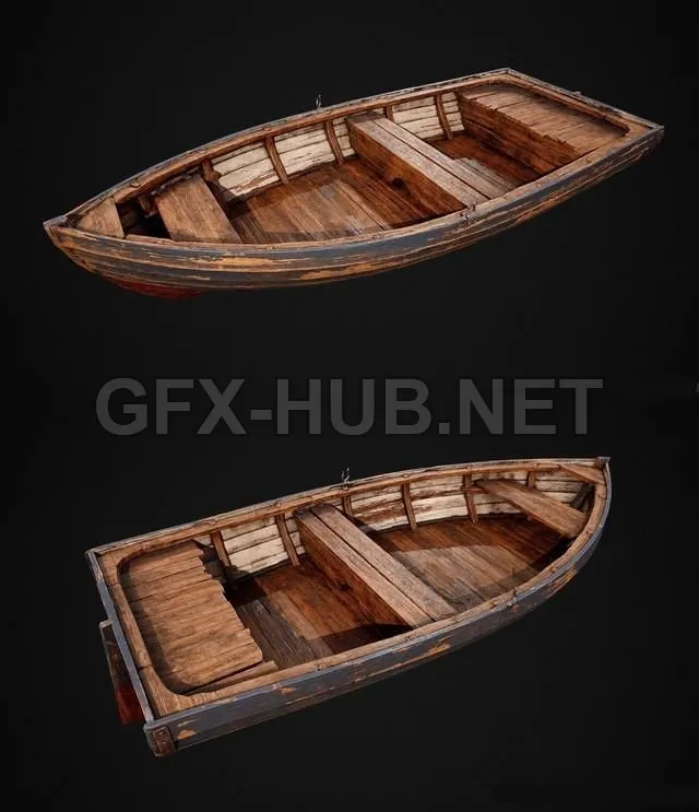 PBR Game 3D Model – Wooden Boat