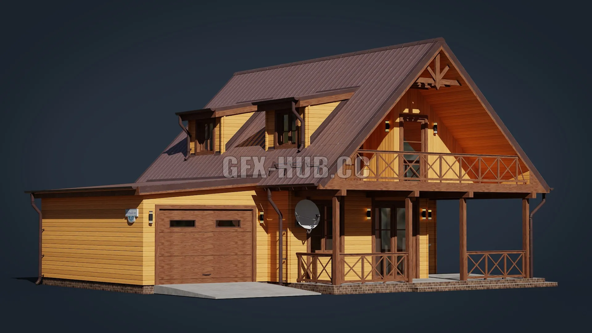 PBR Game 3D Model – Wooden house for gamedev