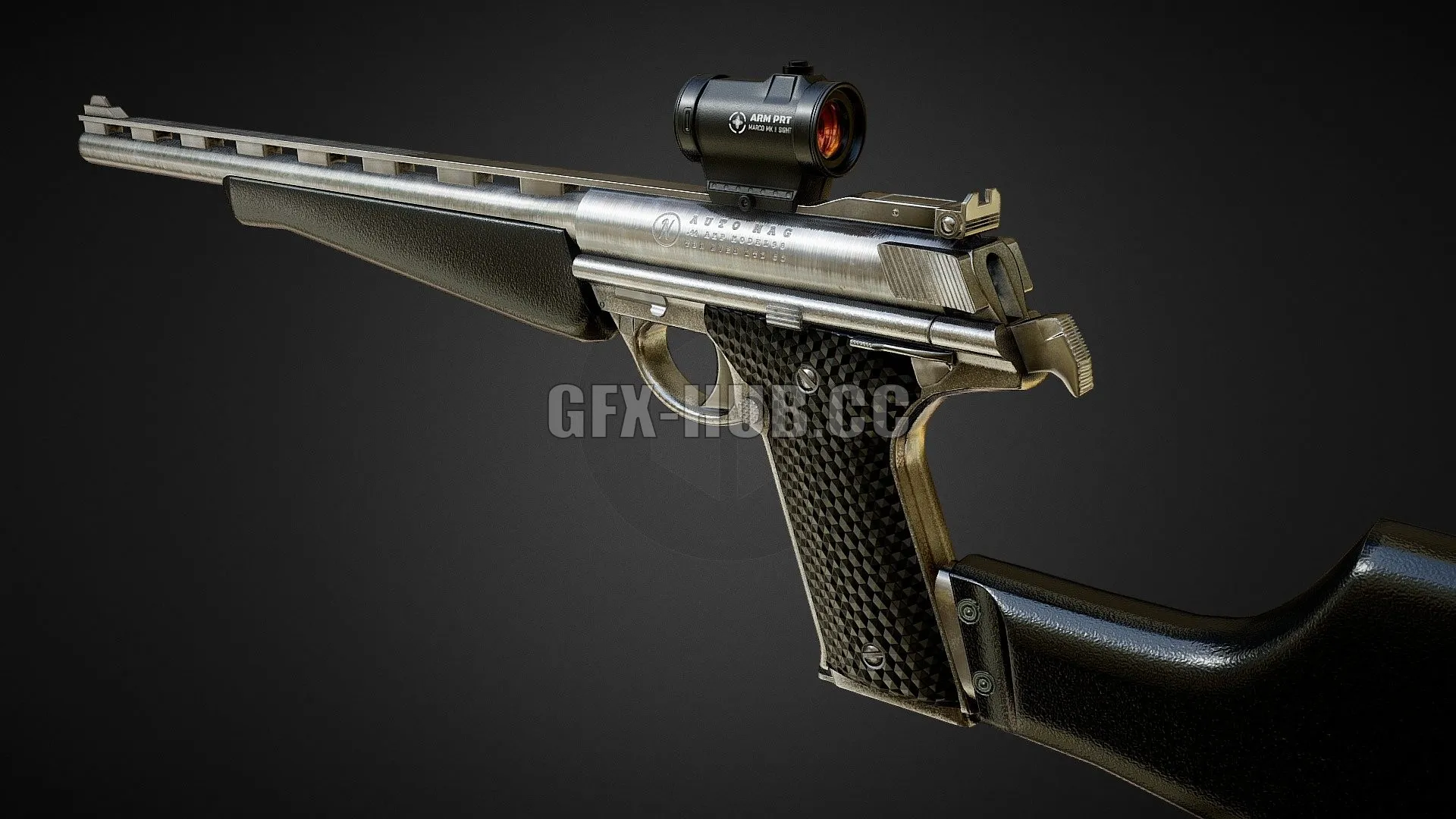 PBR Game 3D Model – AutoMag Pistol