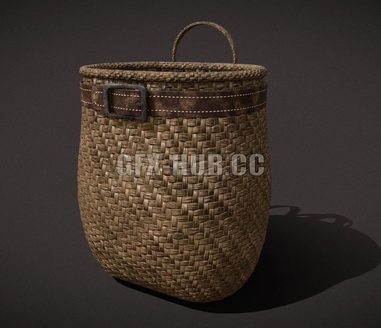 PBR Game 3D Model – Woven Backpack Basket