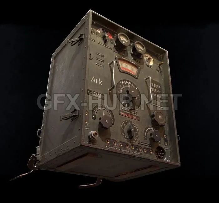 PBR Game 3D Model – WW2 German Transceiver