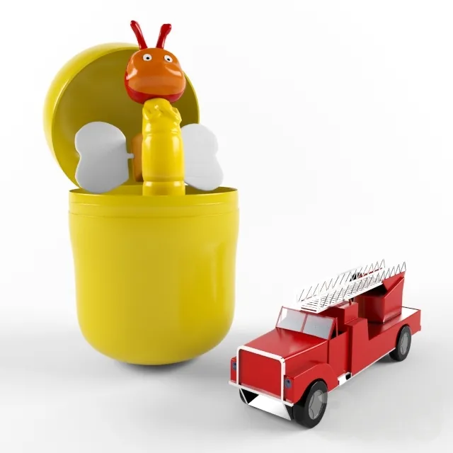 CHILDRENS ROOM DECOR – bee,fire fighting car toy