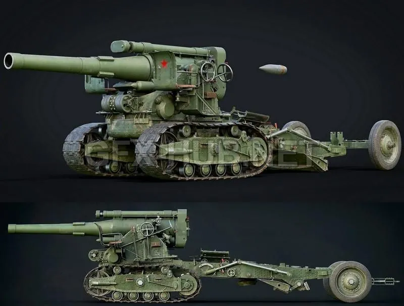 PBR Game 3D Model – B-4 Howitzer