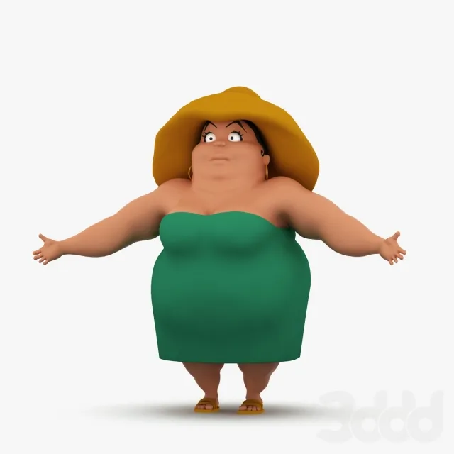 CHILDRENS ROOM DECOR – Fat Woman Cartoon Character