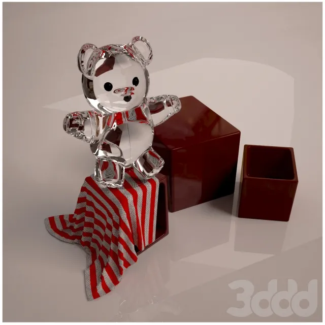 CHILDRENS ROOM DECOR – Glass teddy bear deco