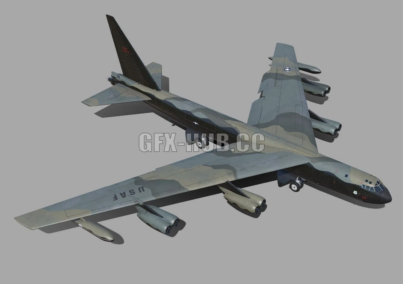 PBR Game 3D Model – B-52 Stratofortress