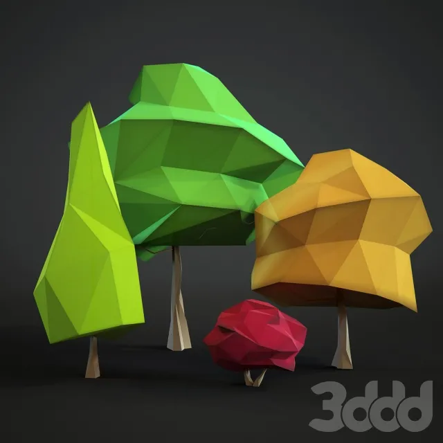 CHILDRENS ROOM DECOR – Low Poly Trees