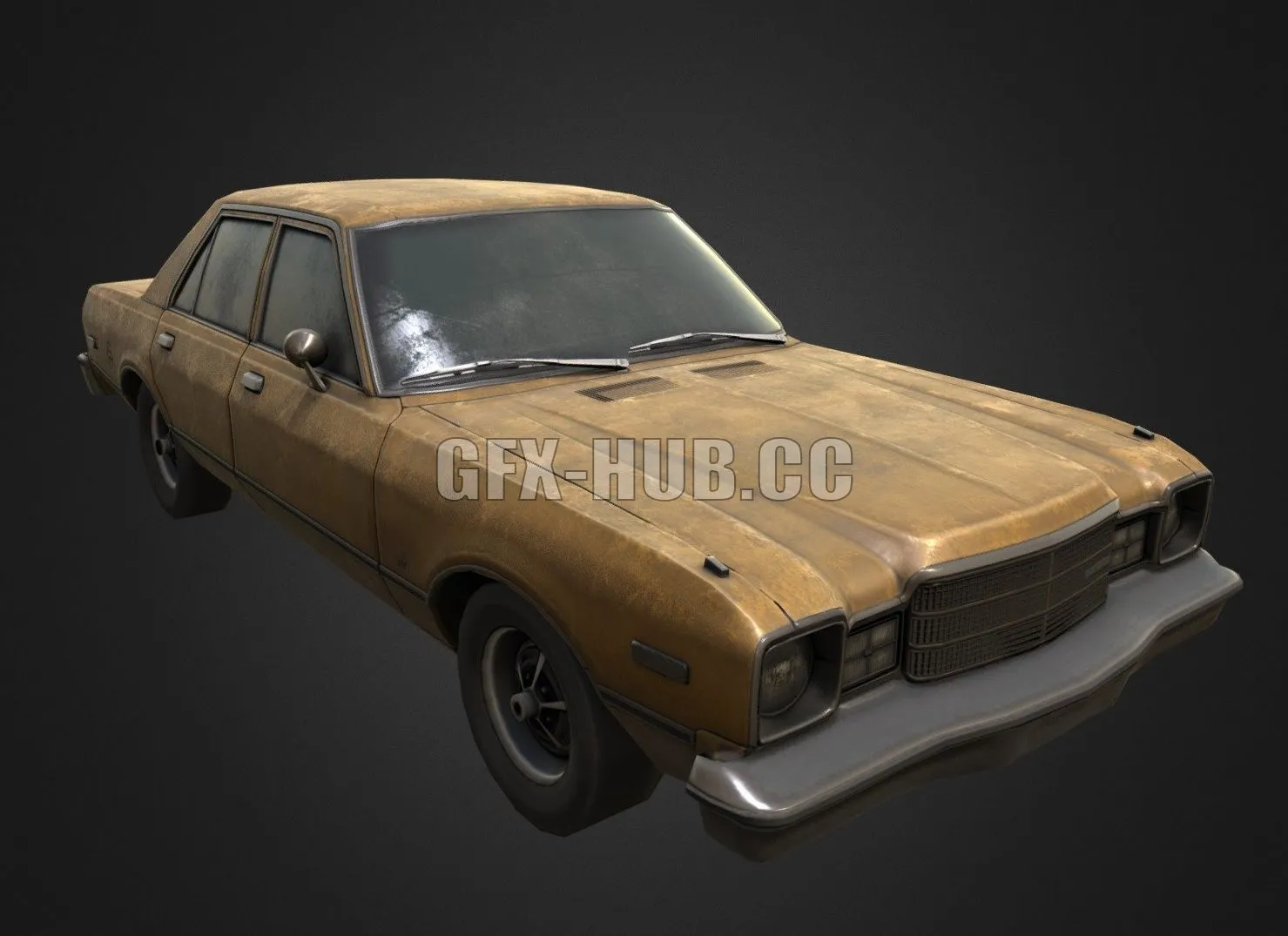PBR Game 3D Model – 1977 Plymouth Volaire Sedan