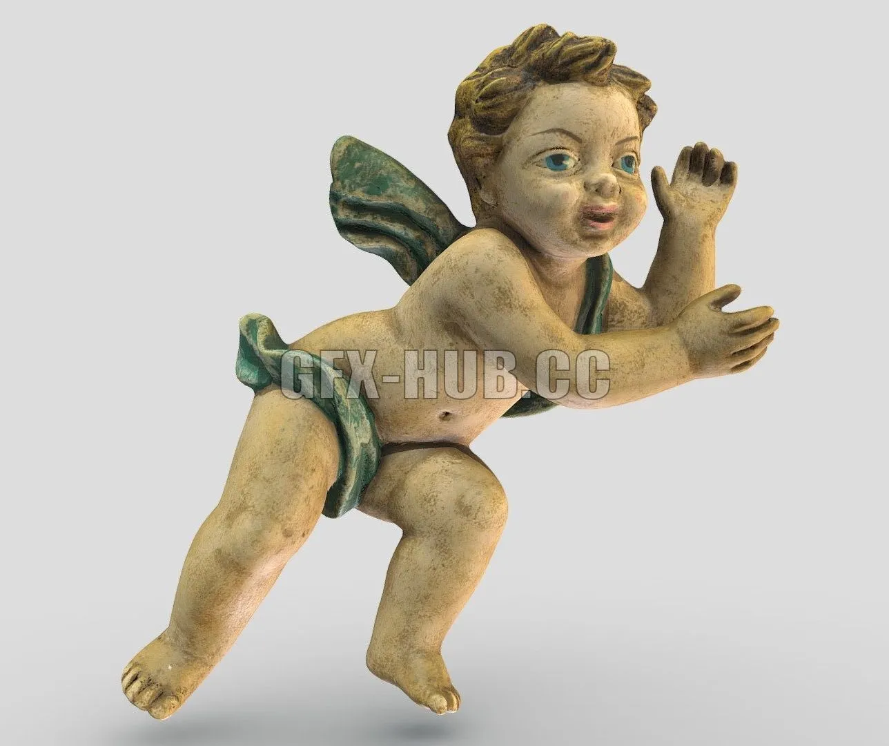 PBR Game 3D Model – Baby angel sculpture antique