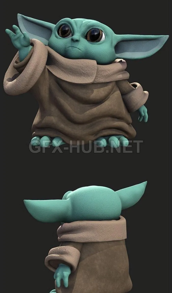 PBR Game 3D Model – Baby Yoda