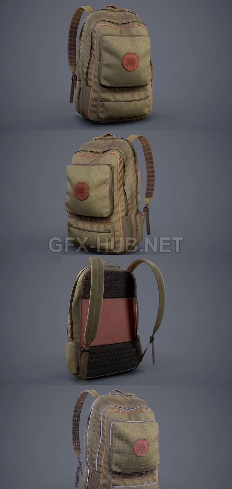 PBR Game 3D Model – Backpack