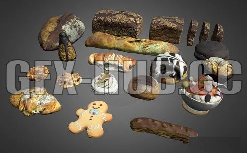 PBR Game 3D Model – Bakery Pack