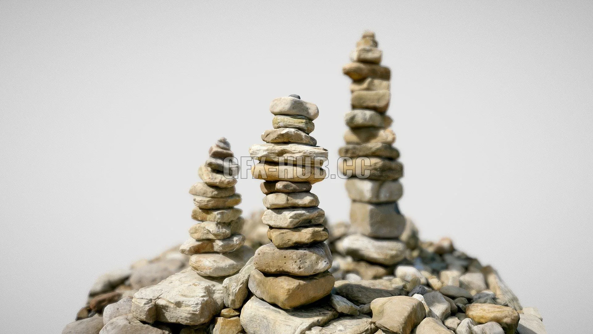 PBR Game 3D Model – Balancing Rocks