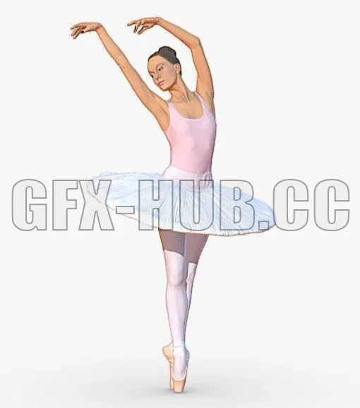 PBR Game 3D Model – Ballerina 0116
