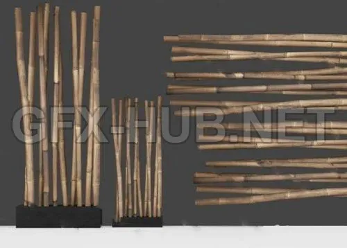 PBR Game 3D Model – Bamboo Sticks