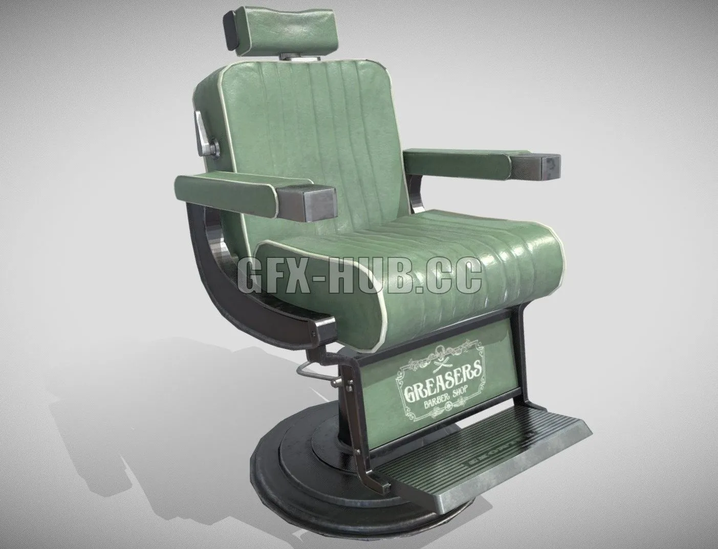 PBR Game 3D Model – Barbershop Chair Asset