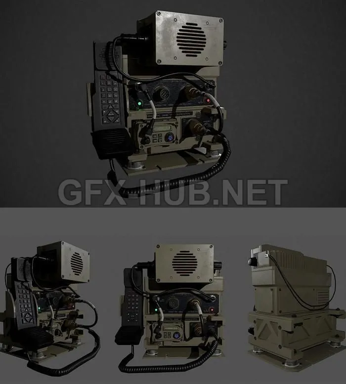 PBR Game 3D Model – Barret Military Radio