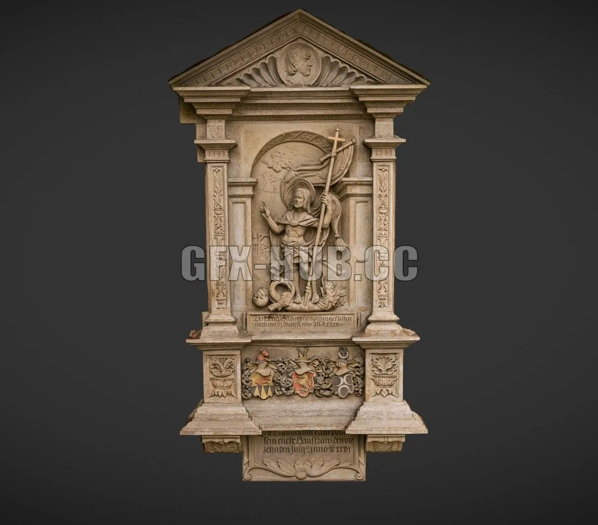 PBR Game 3D Model – Bas-Relief Сhurch