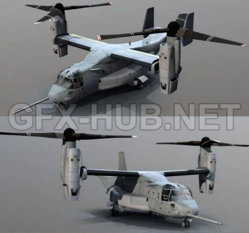 PBR Game 3D Model – Bell Boeing V-22 Osprey