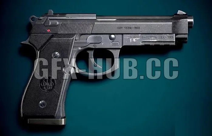PBR Game 3D Model – Beretta M 92 FS