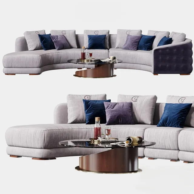SOFA – Carpanelli Contemporary Desyo Sofa Curved Table Minerva