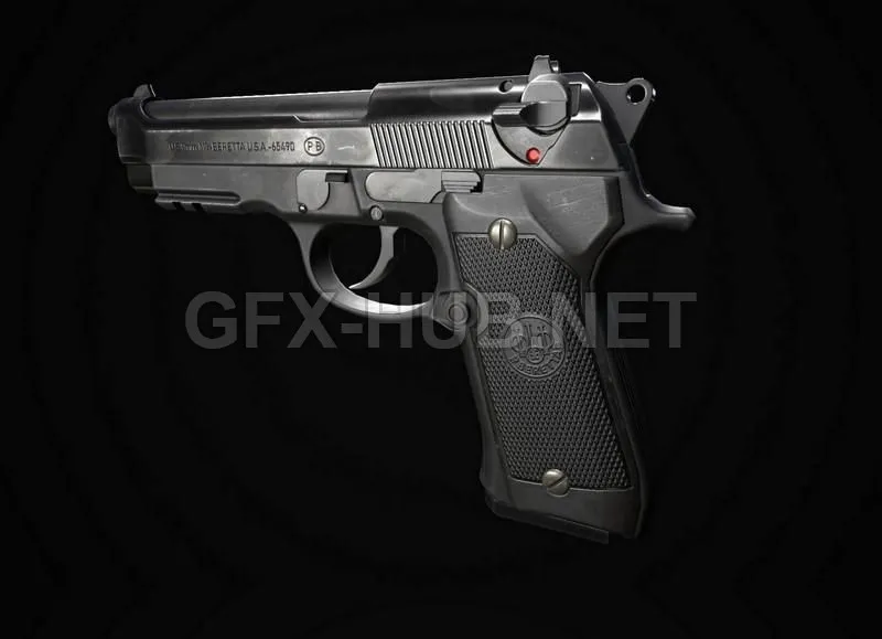 PBR Game 3D Model – Beretta M92A1