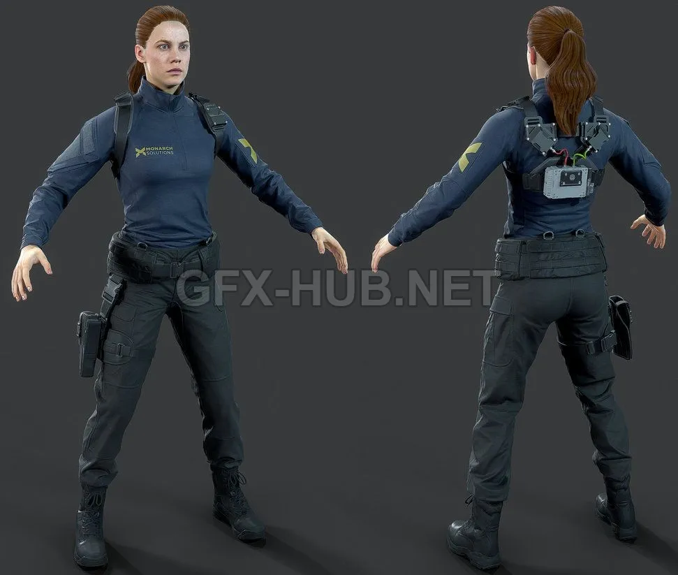 PBR Game 3D Model – Beth Wilder from Quantum Break