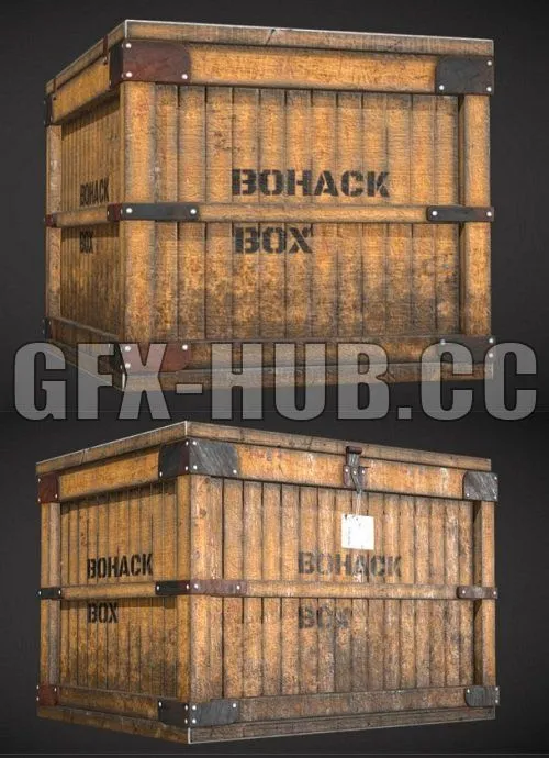 PBR Game 3D Model – Big Old Wooden Box