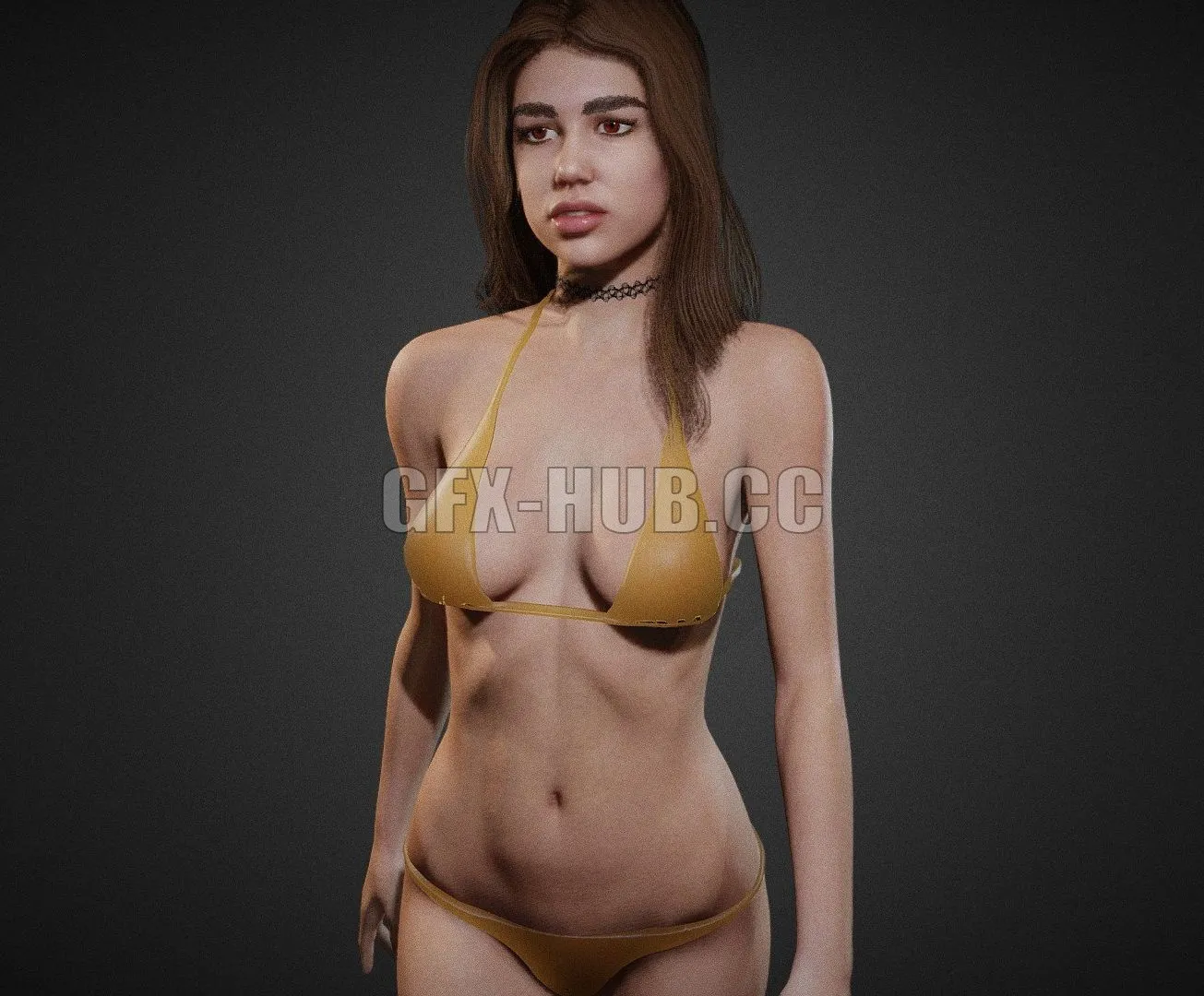 PBR Game 3D Model – Bikini Girl