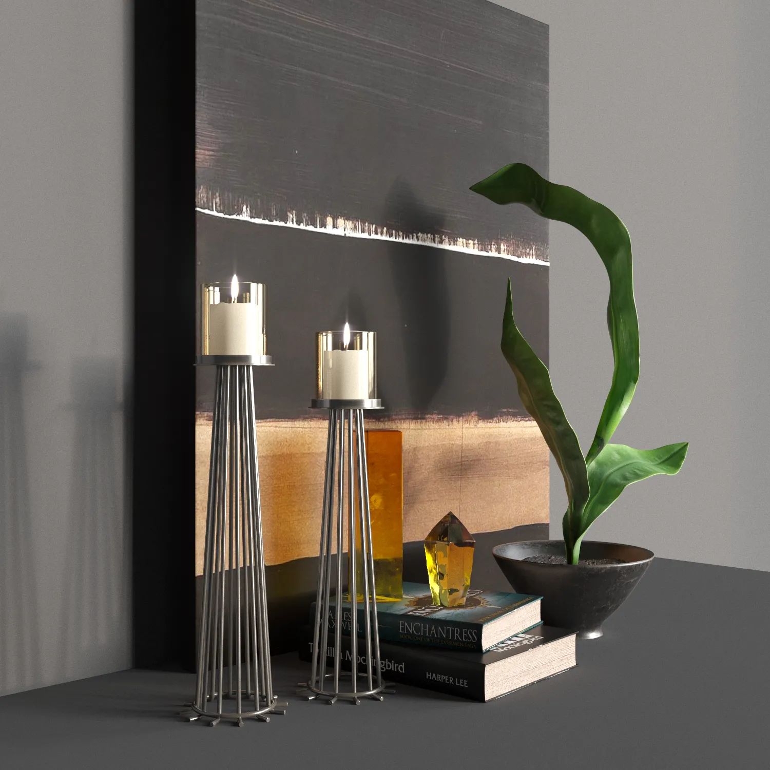 FURNITURE 3D MODELS – 029 Candles decor set