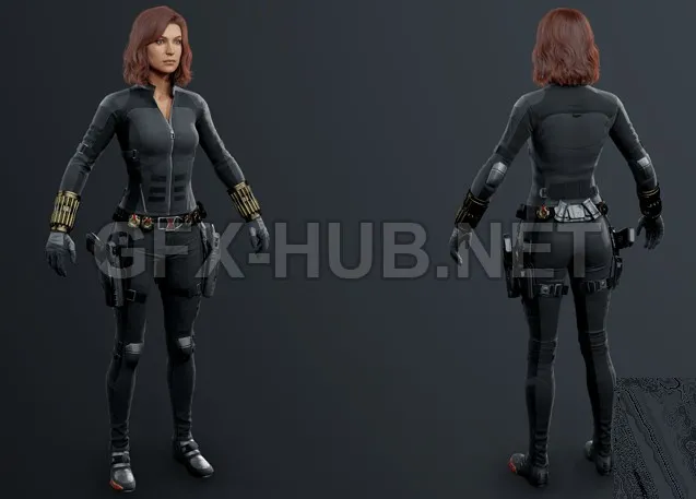 PBR Game 3D Model – Black Widow – Marvel’s Avengers