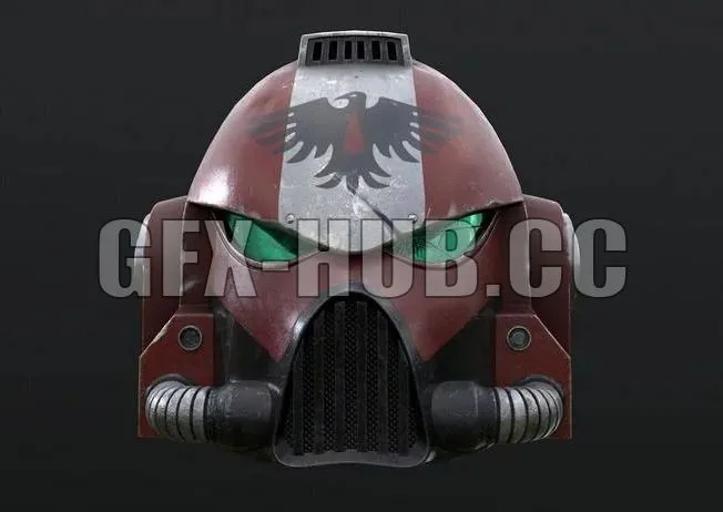 PBR Game 3D Model – Blood Raven Helmet